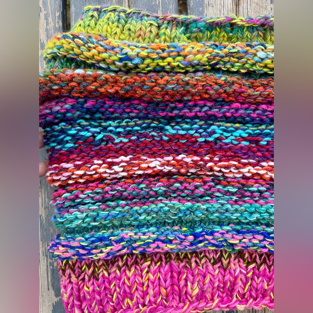 Hand Crafted Multicolor Knit Wrap - Picture 15 of 17
